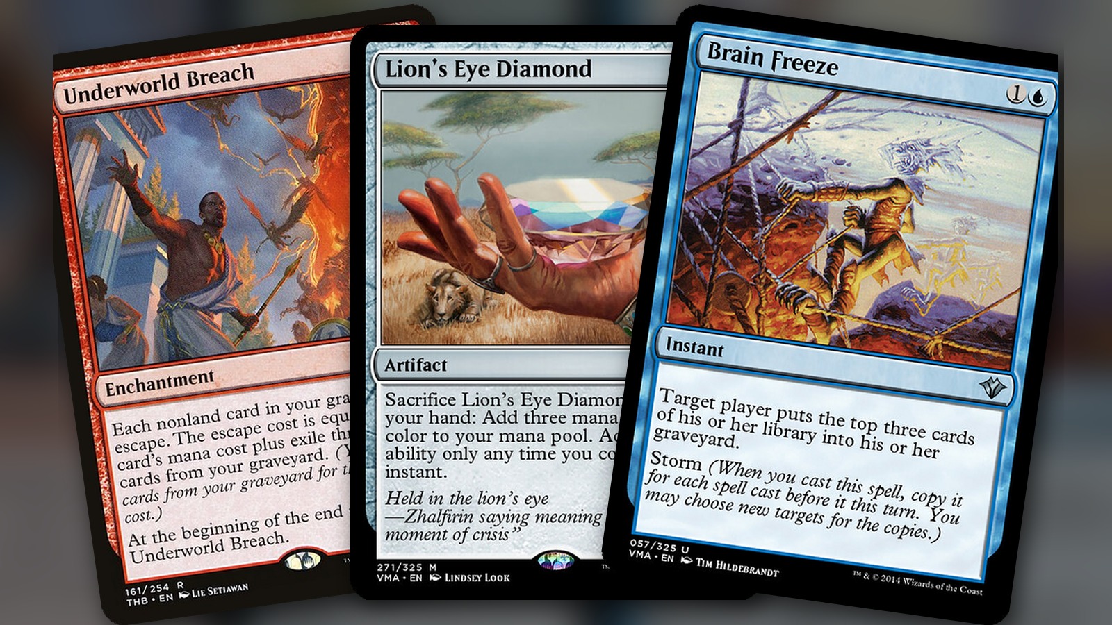 Underworld Breach + Lion’s Eye Diamond + Brain Freeze: combo Commander