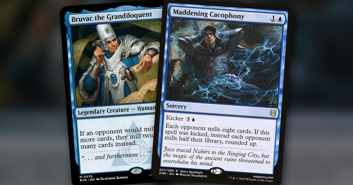 Bruvac the Grandiloquent + Maddening Cacophony: combo Commander mono azul