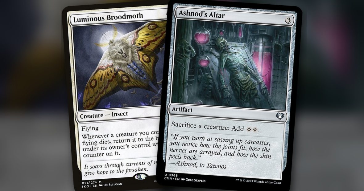Luminous Broodmoth + Ashnod’s Altar: combo Commander mono blanco