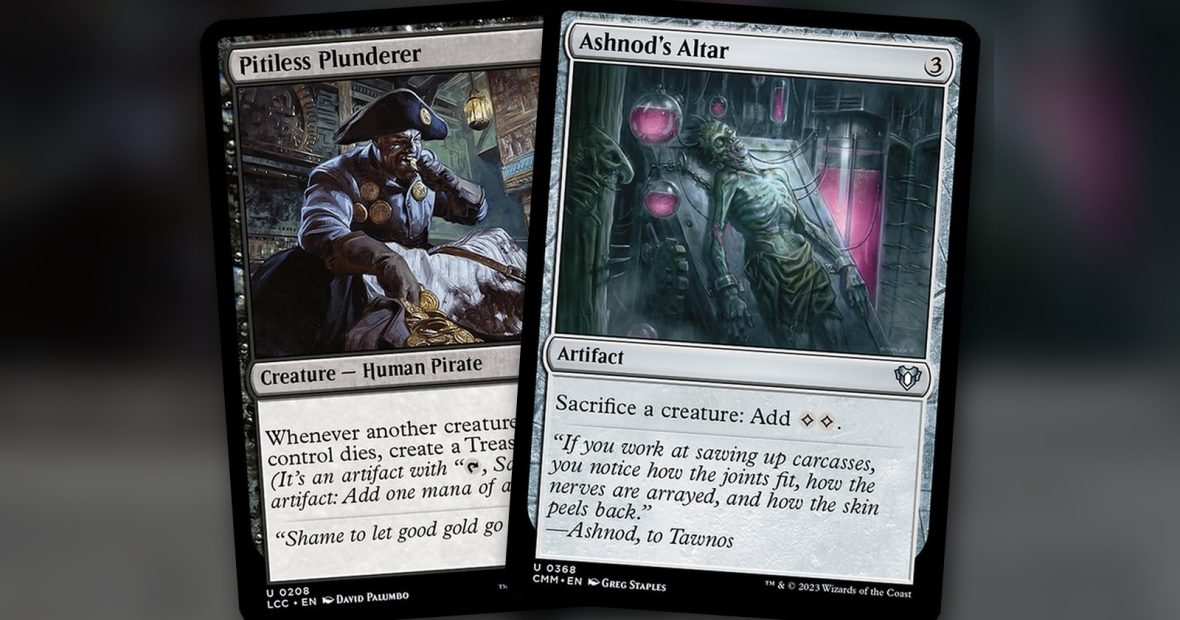 Pitiless Plunderer + Ashnod’s Altar: combo Commander mono negro