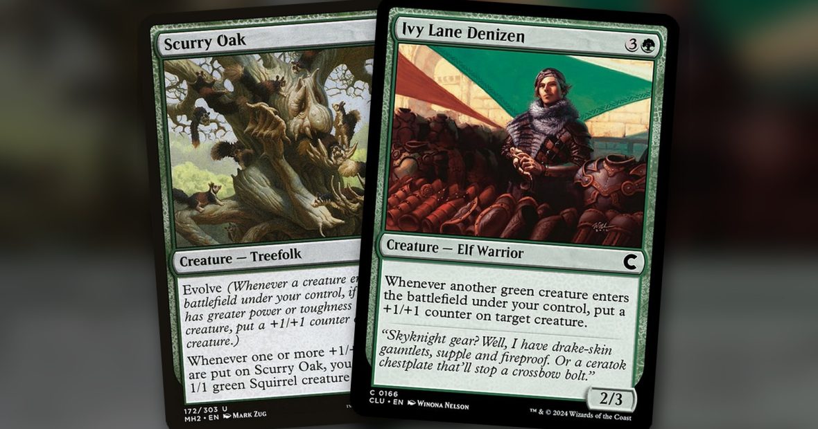 Scurry Oak + Ivy Lane Denizen: combo Commander mono verde