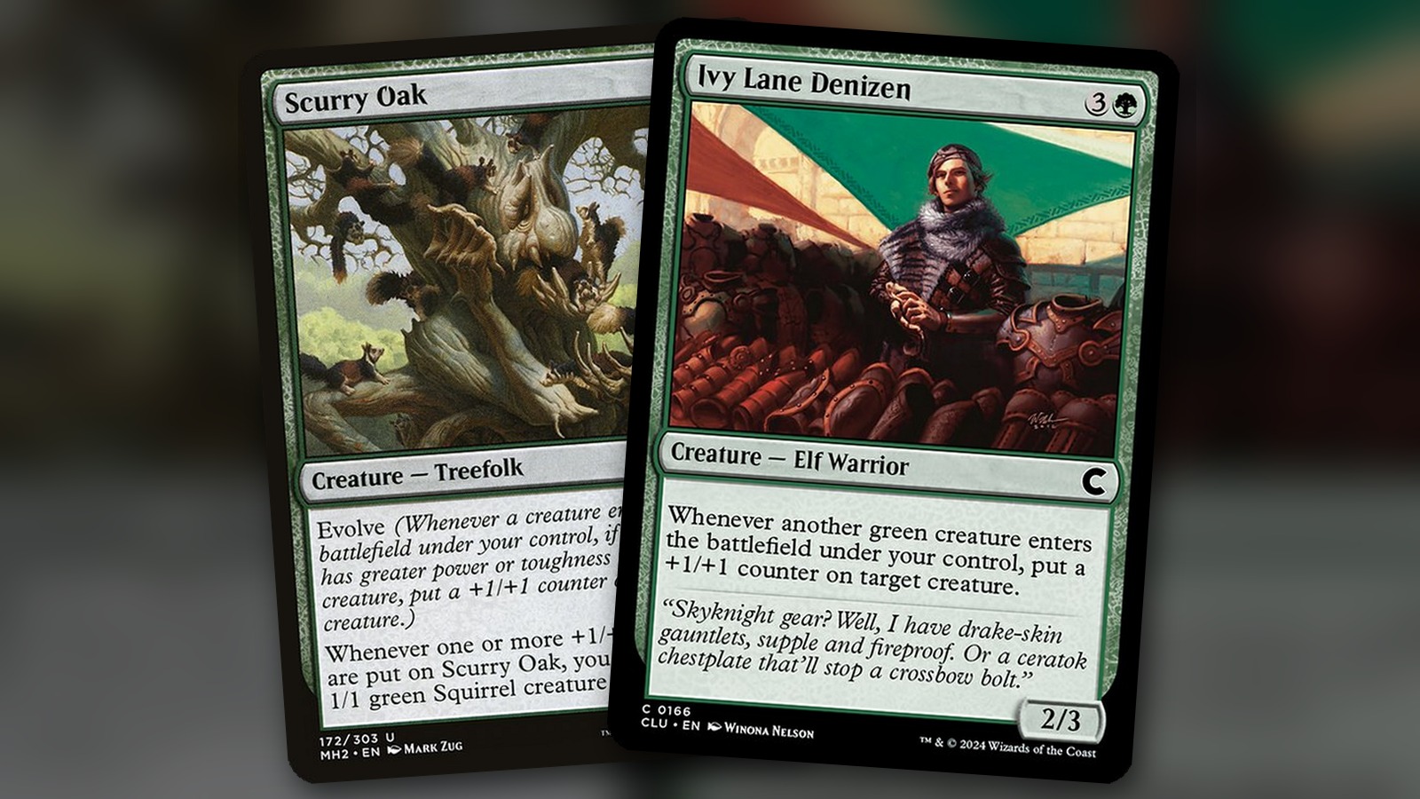 Scurry Oak + Ivy Lane Denizen: combo Commander mono verde
