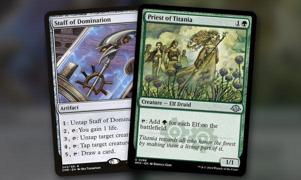Staff of Domination + Priest of Titania: combo Commander mono verde