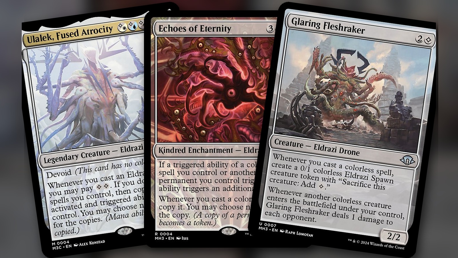 Ulalek, Fused Atrocity + Echoes of Eternity + Glaring Fleshraker: combo Commander WUBRG de copias infinitas