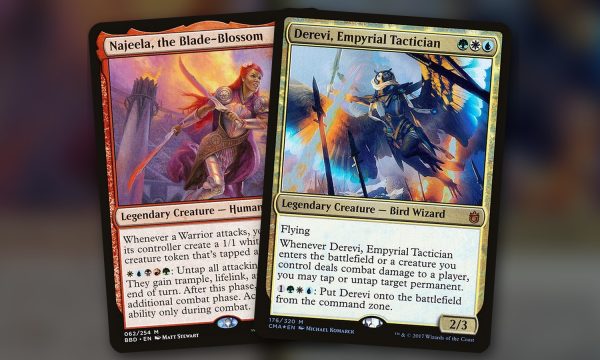 Najeela, the Blade-Blossom + Derevi, Empyrial Tactician: combo Commander WUBRG de combates infinitos