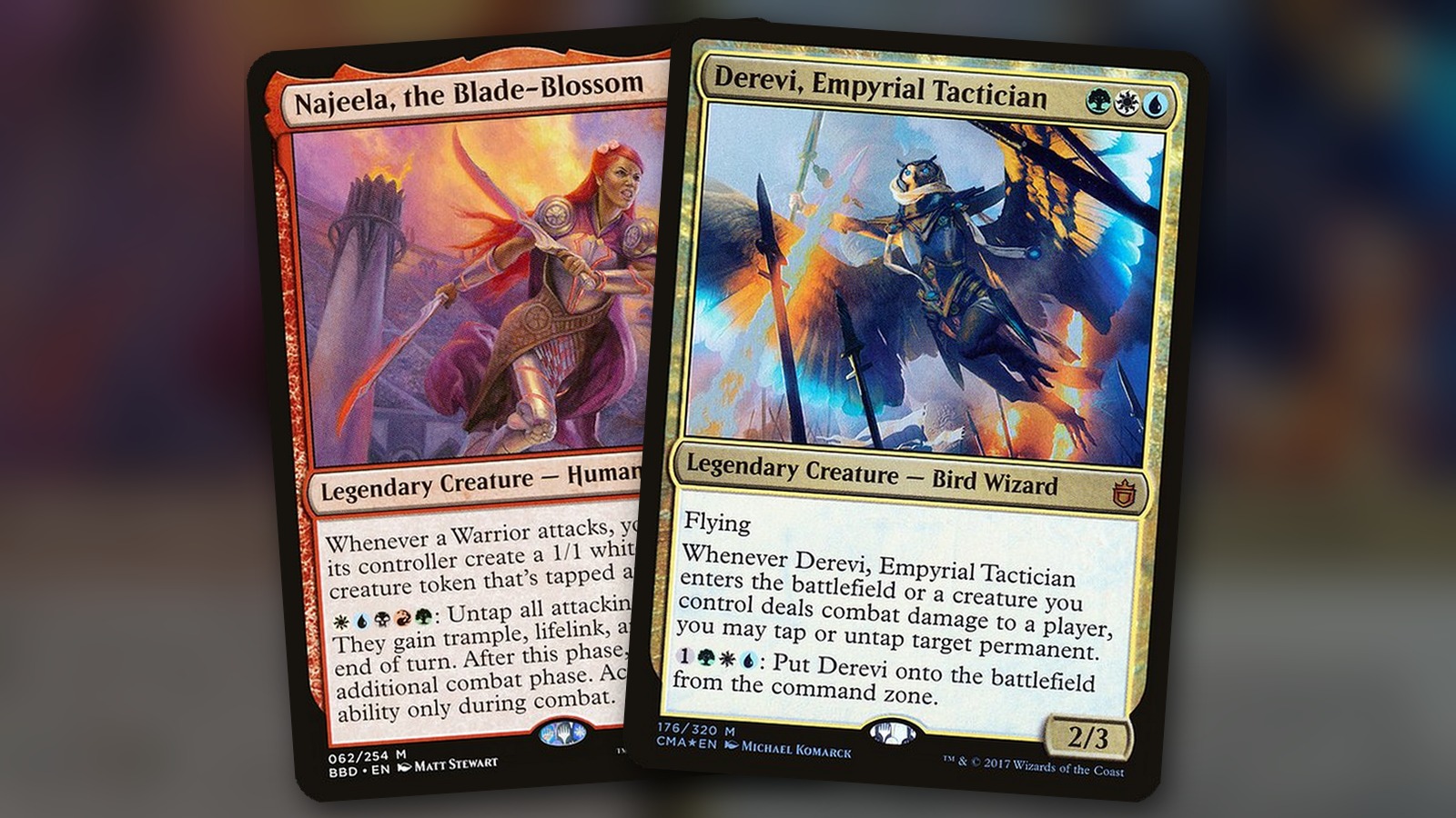 Najeela, the Blade-Blossom + Derevi, Empyrial Tactician: combo Commander WUBRG de combates infinitos