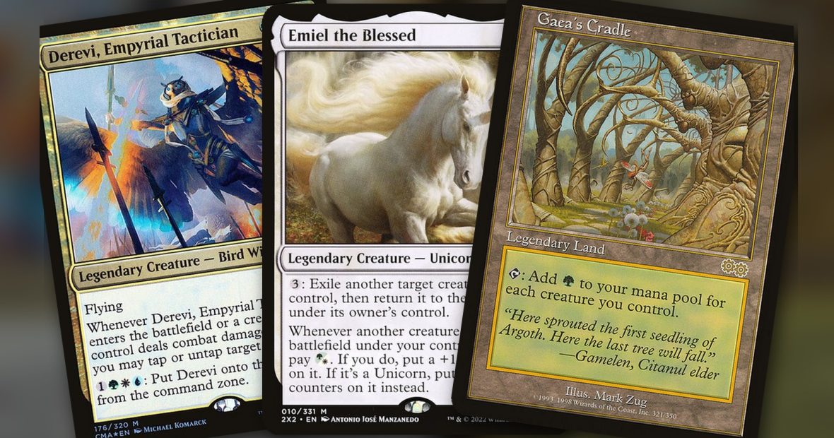 Derevi + Emiel the Blessed + Gaea’s Cradle: combo Commander Bant