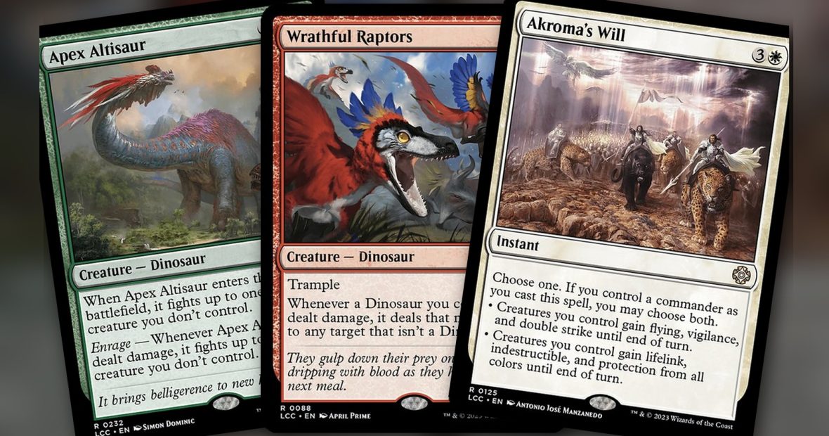 Apex Altisaur + Wrathful Raptors + Akroma’s Will: combo Commander Naya