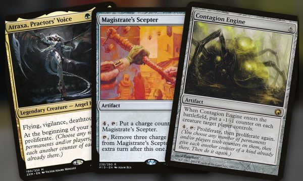 Atraxa, Praetors’ Voice + Magistrate’s Scepter + Contagion Engine: combo Commander GWUB
