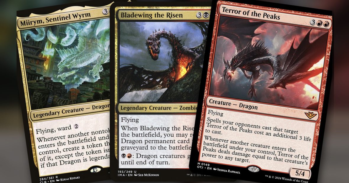 Miirym, Sentinel Wyrm + Bladewing the Risen + Terror of the Peaks: combo Commander UBRG