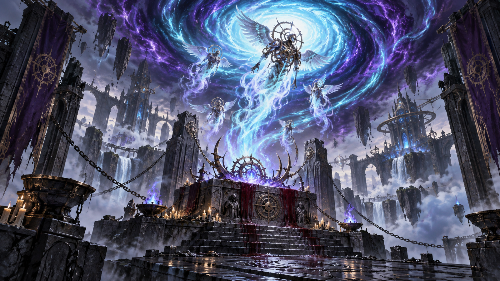 Forja arcana con espiral de maná y siluetas de Thopters ascendiendo