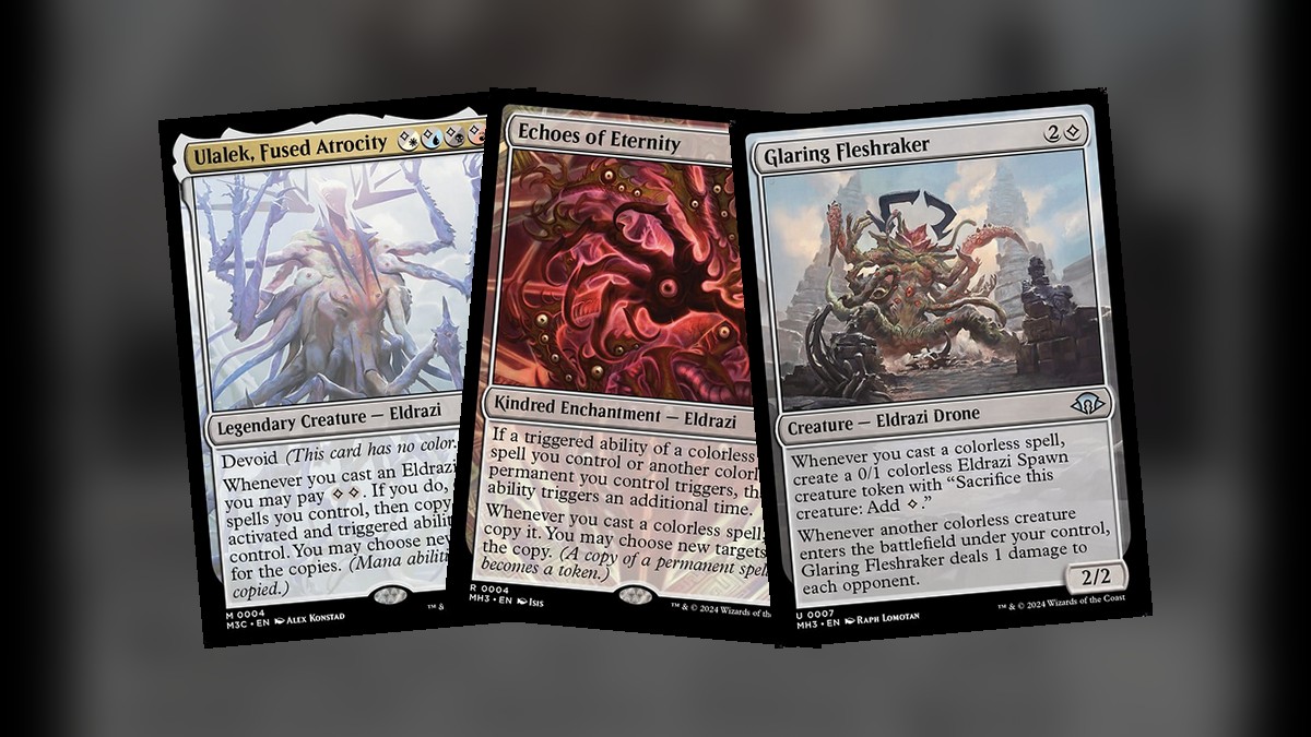 Ulalek, Echoes of Eternity y Glaring Fleshraker en identidad WUBRG