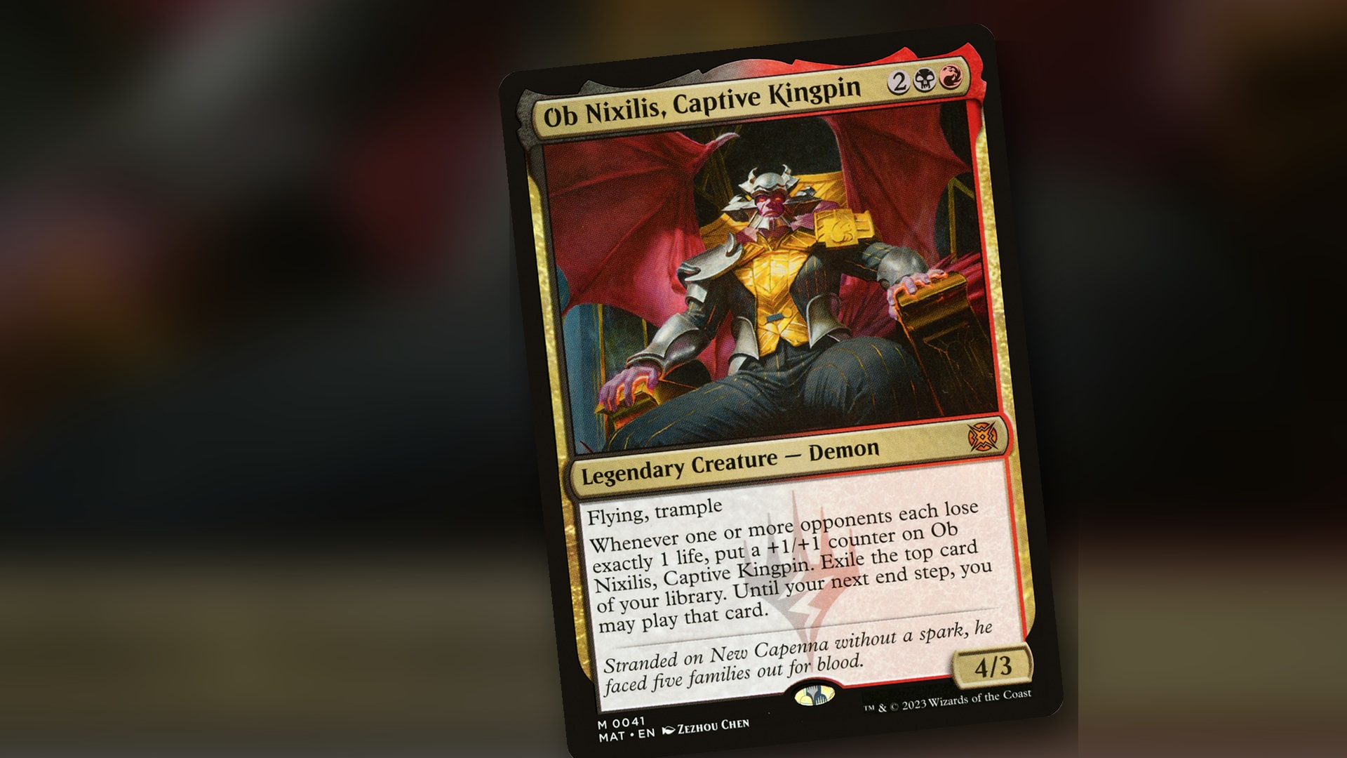 Ob Nixilis, Captive Kingpin: el demonio que cobra la primera sangre de cada turno