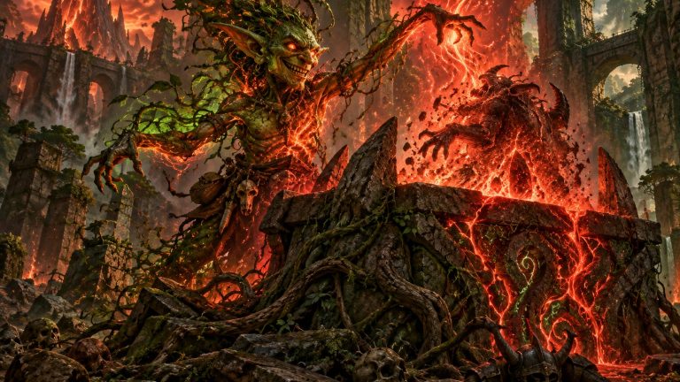 Trasgo espectral ante un altar Gruul que convierte criaturas en maná