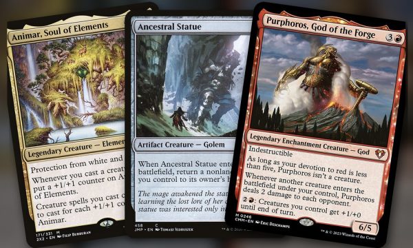 Animar, Soul of Elements + Ancestral Statue + Purphoros, God of the Forge: combo Commander Temur