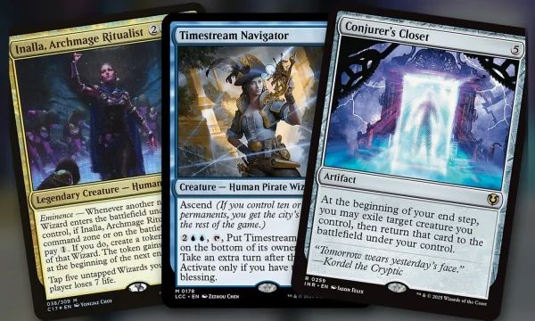 Inalla, Archmage Ritualist + Timestream Navigator + Conjurer’s Closet: turnos extra por {3}{U}{U} en Commander