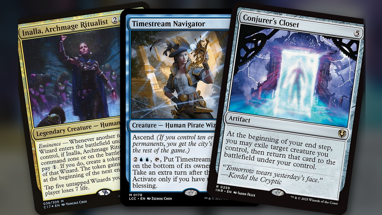 Inalla, Archmage Ritualist + Timestream Navigator + Conjurer’s Closet: turnos extra por {3}{U}{U} en Commander