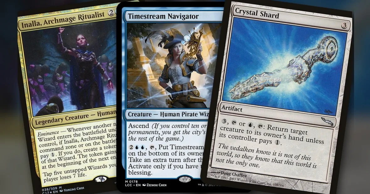 Inalla, Archmage Ritualist + Timestream Navigator + Crystal Shard: turnos extra en Commander