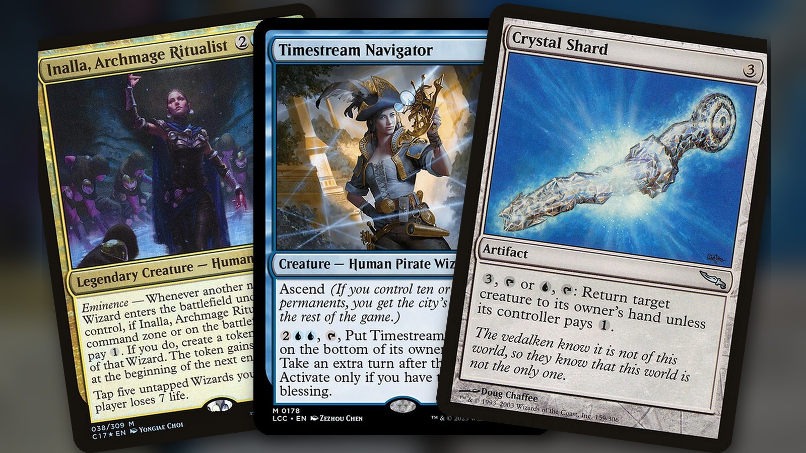 Inalla, Archmage Ritualist + Timestream Navigator + Crystal Shard: turnos extra en Commander