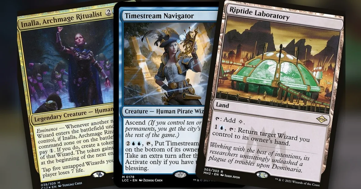 Inalla, Archmage Ritualist + Timestream Navigator + Riptide Laboratory: un turno extra por turno en Commander