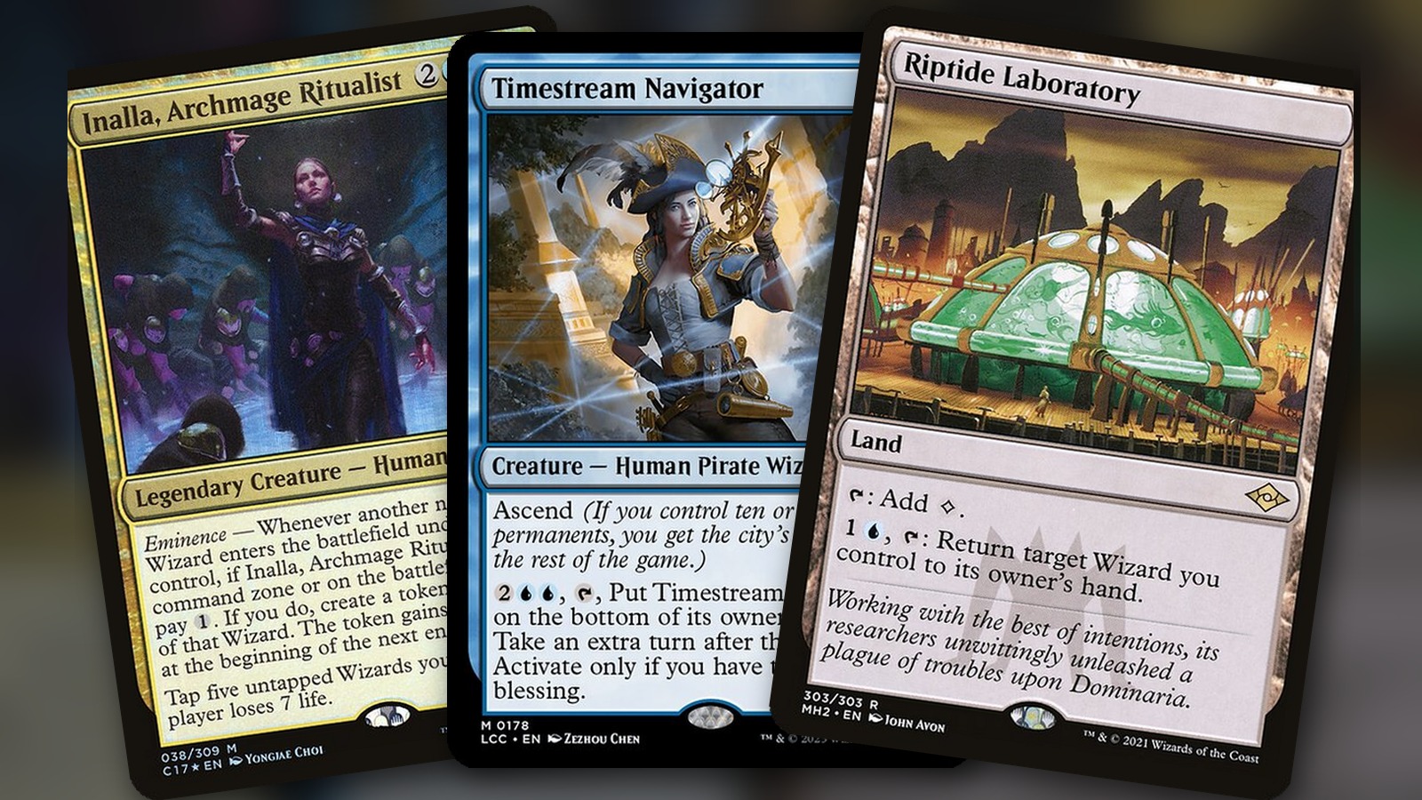 Inalla, Archmage Ritualist + Timestream Navigator + Riptide Laboratory: un turno extra por turno en Commander