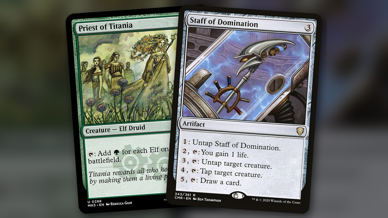Priest of Titania + Staff of Domination: combo Commander mono-G