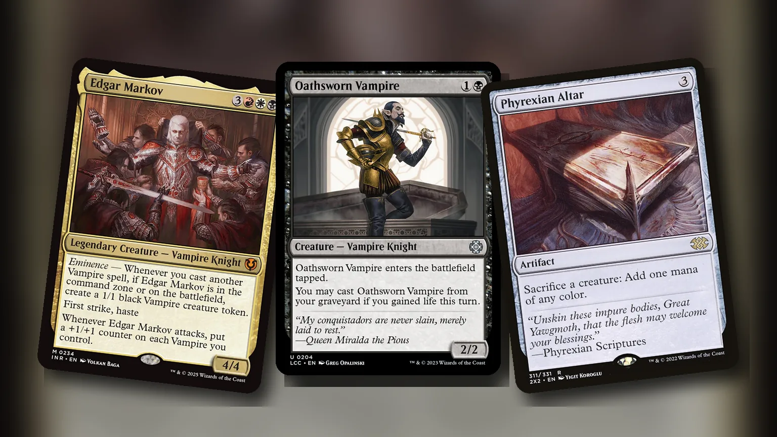 Edgar Markov + Oathsworn Vampire + Phyrexian Altar: combo Commander Mardu