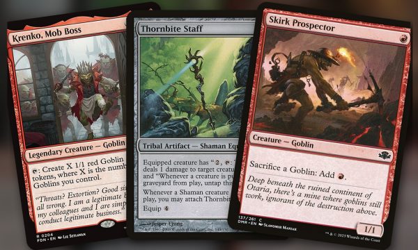 Krenko, Mob Boss + Thornbite Staff + Skirk Prospector: combo Commander mono rojo