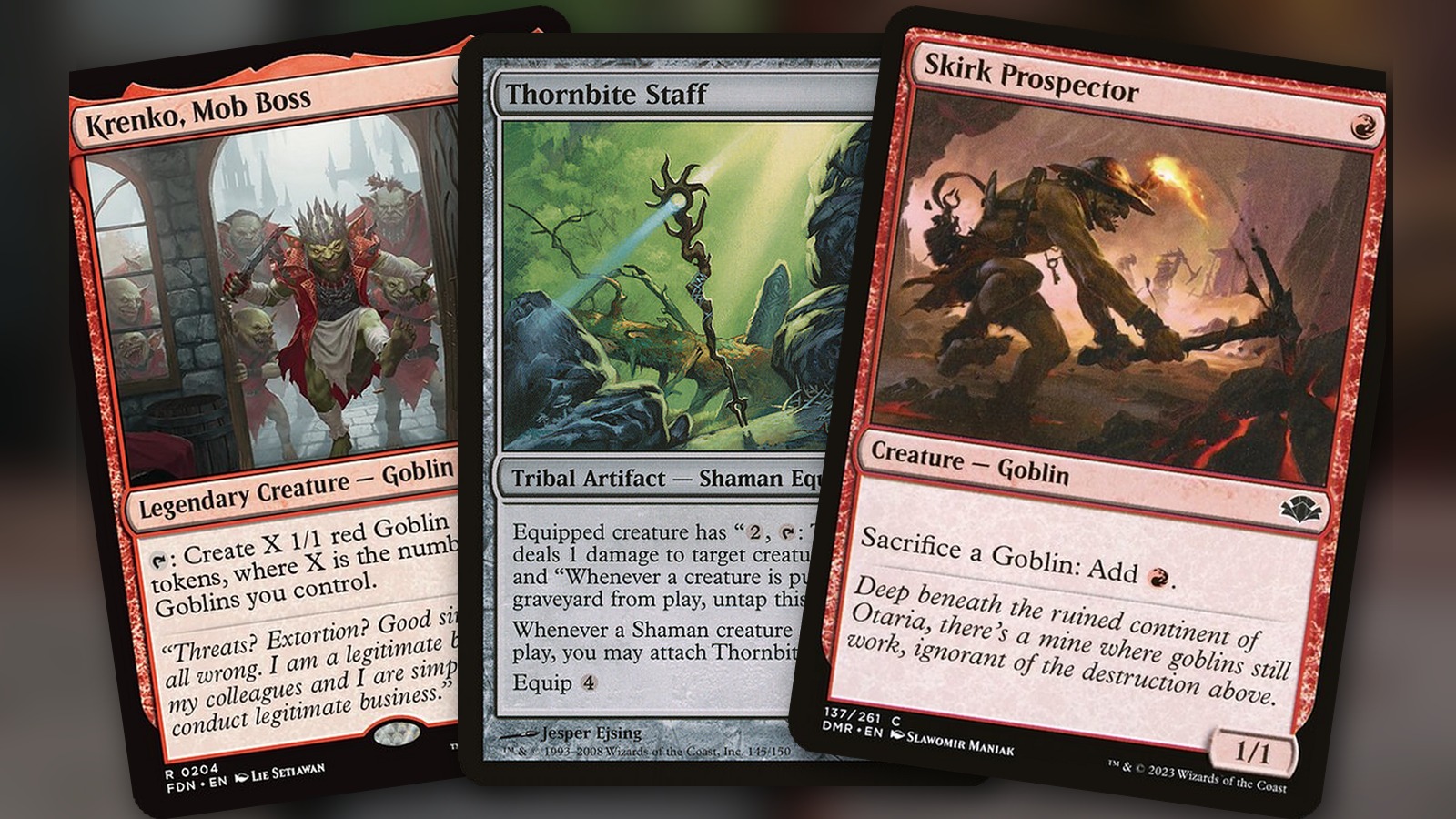 Krenko, Mob Boss + Thornbite Staff + Skirk Prospector: combo Commander mono rojo