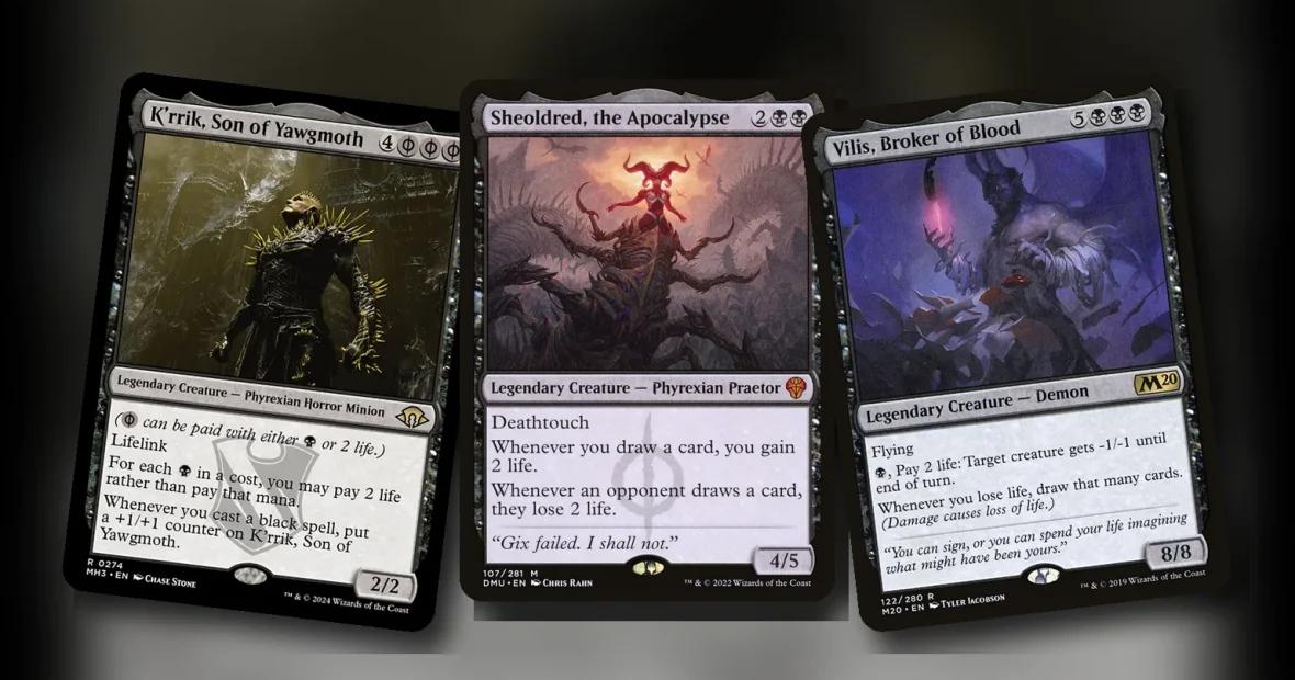 K’rrik, Son of Yawgmoth + Sheoldred, the Apocalypse + Vilis, Broker of Blood: combo Commander mono negro