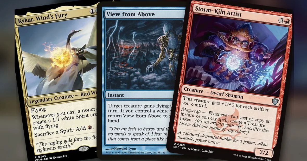Kykar, Wind’s Fury + Storm-Kiln Artist + View from Above: combo Commander Jeskai