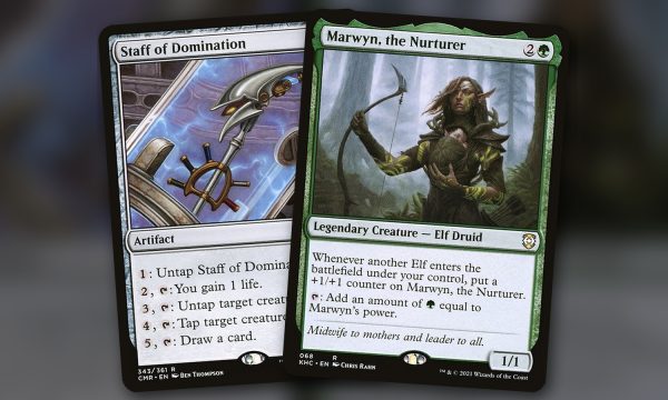 Marwyn, the Nurturer + Staff of Domination: combo Commander mono verde