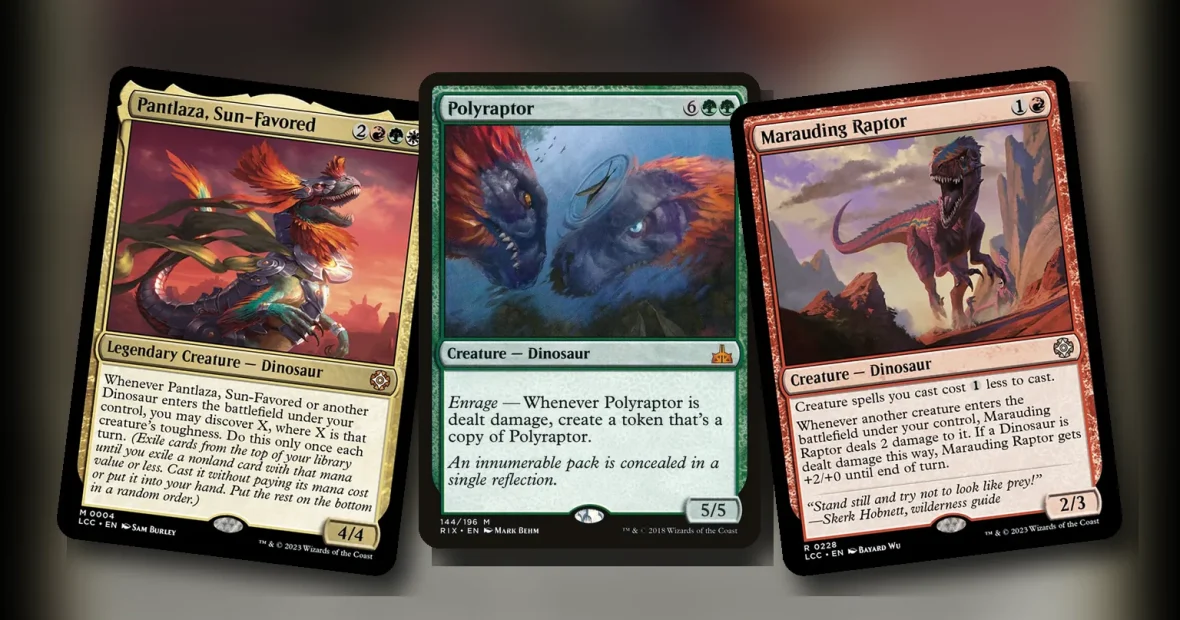 Pantlaza, Sun-Favored + Polyraptor + Marauding Raptor: combo Commander Naya