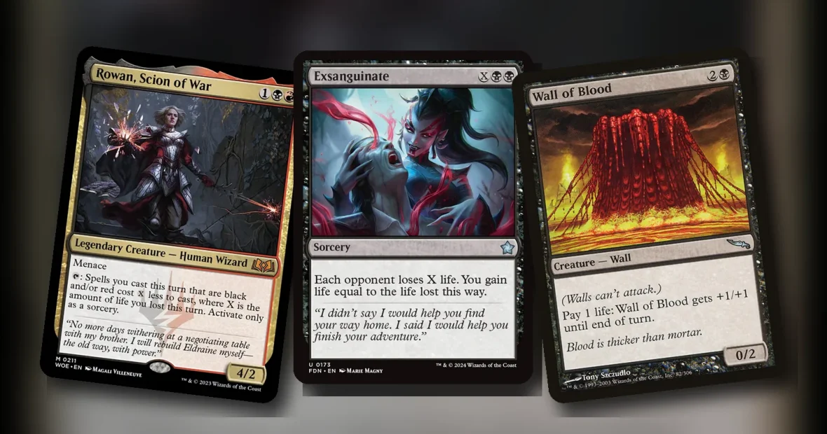 Rowan, Scion of War + Exsanguinate + Wall of Blood: combo Commander Rakdos