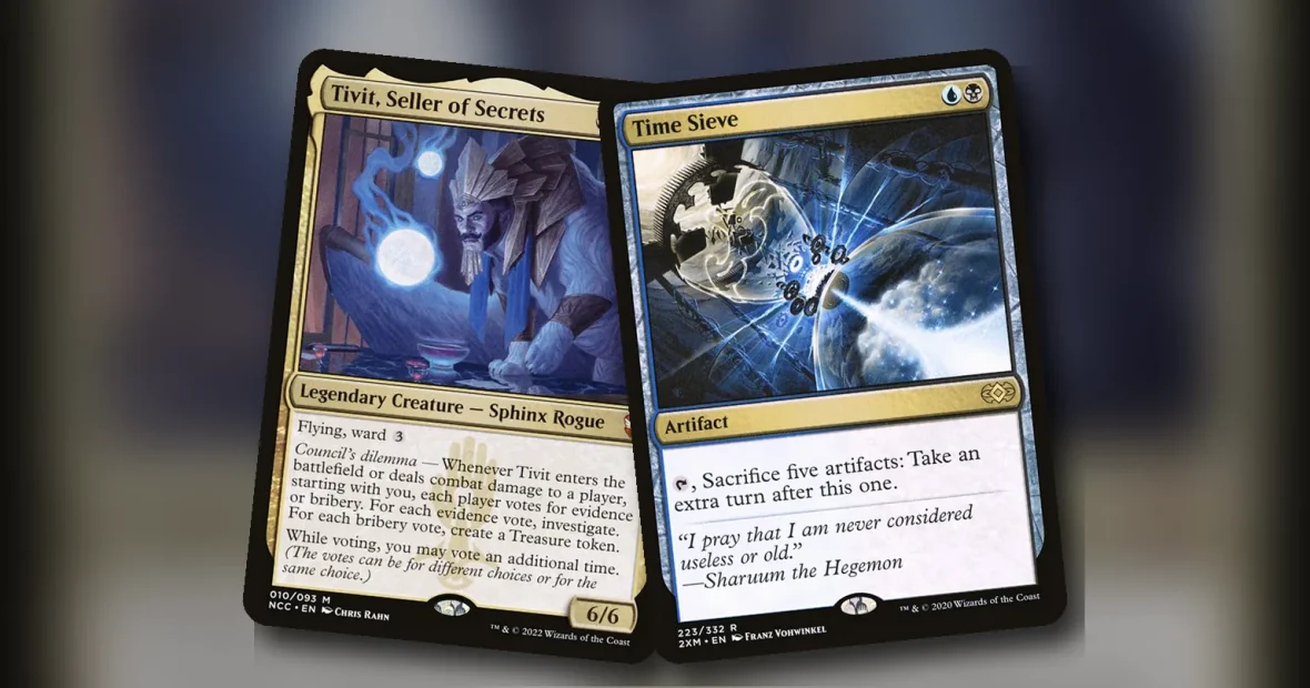 Tivit, Seller of Secrets + Time Sieve: combo Commander Esper